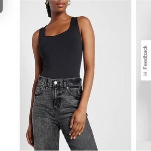 *5 for $50* NWT Express Body Contour Scoop Neck Bodysuit - Black Size Large